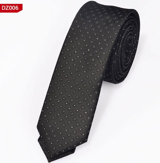 New Men&#39;s Casual Slim Ties Classic Polyester Woven Party Neckties Fashion Plaid Dots Man Neck Tie For Wedding Business Male Tie - Executive-Skincare