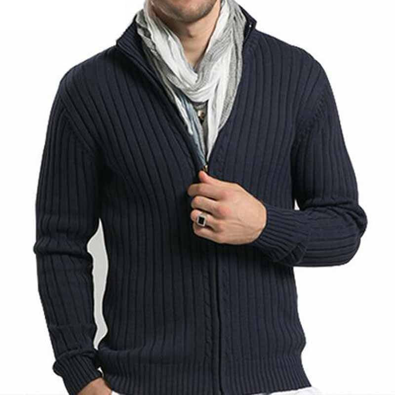 2020 Misniki men casual sweaters stand collar christmas knitwear slim fitted zippers cardigans M-3XL AXP29 - Executive-Skincare