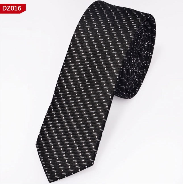 New Men&#39;s Casual Slim Ties Classic Polyester Woven Party Neckties Fashion Plaid Dots Man Neck Tie For Wedding Business Male Tie - Executive-Skincare