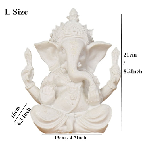 VILEAD Sandstone Indian Ganesha Elephant God Statue Religious Hindu Elephant-Headed Fengshui Buddha Sculpture Home Decor Crafts - Executive-Skincare