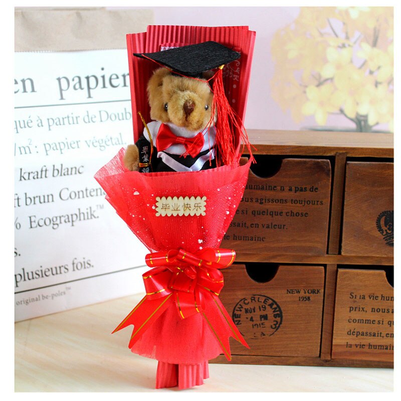 Teddy Bear Cartoon Bouquet Lovely Plush Doll Toys Bouquet with Artificial Soap Flowers Valentine&#39;s Day Wedding Party Decoration - Executive-Skincare