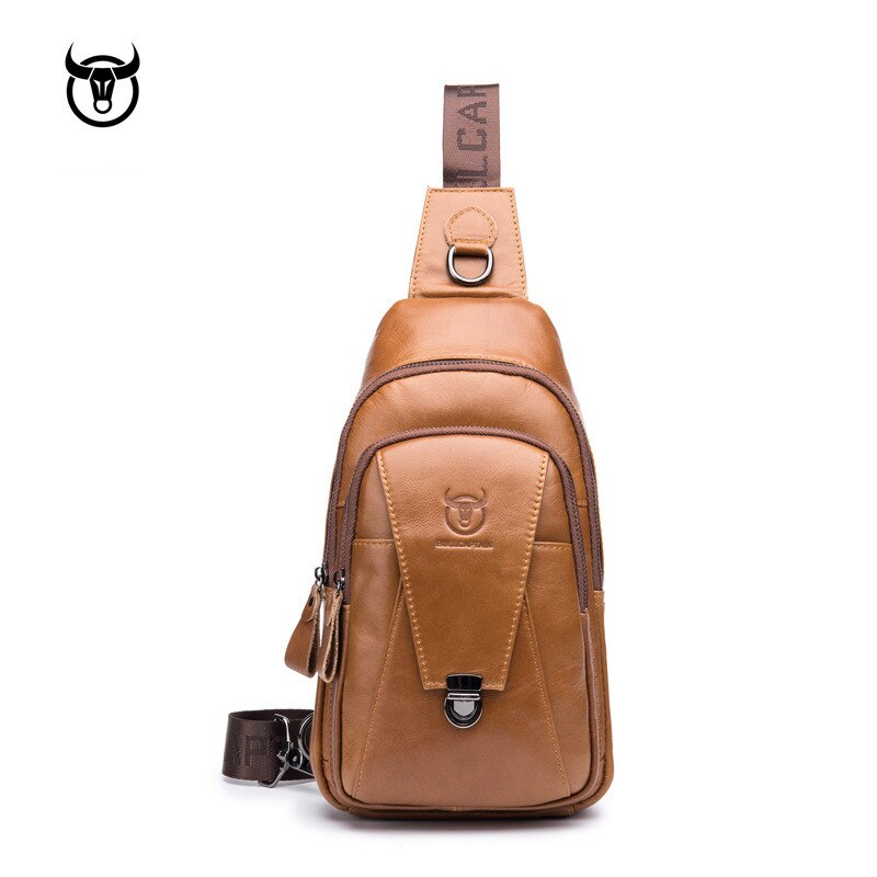 High Quality Men Genuine Leather Chest Bag Cowhide Vintage Chest Back Pack Travel Fashion Cross Body Messenger Shoulder Bag - Executive-Skincare