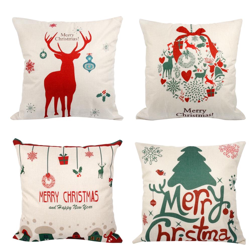 FENGRISE Merry Christmas Decoration For Home Santa Claus Reindeer Pillow Case Christmas 2022 Xmas Navidad Happy New Year 2023 - Executive-Skincare