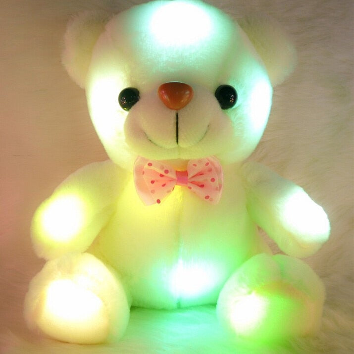 20CM Colorful Glowing  Luminous Plush Baby Toys Lighting Stuffed Bear Teddy Bear Lovely Gifts for Kids - Executive-Skincare