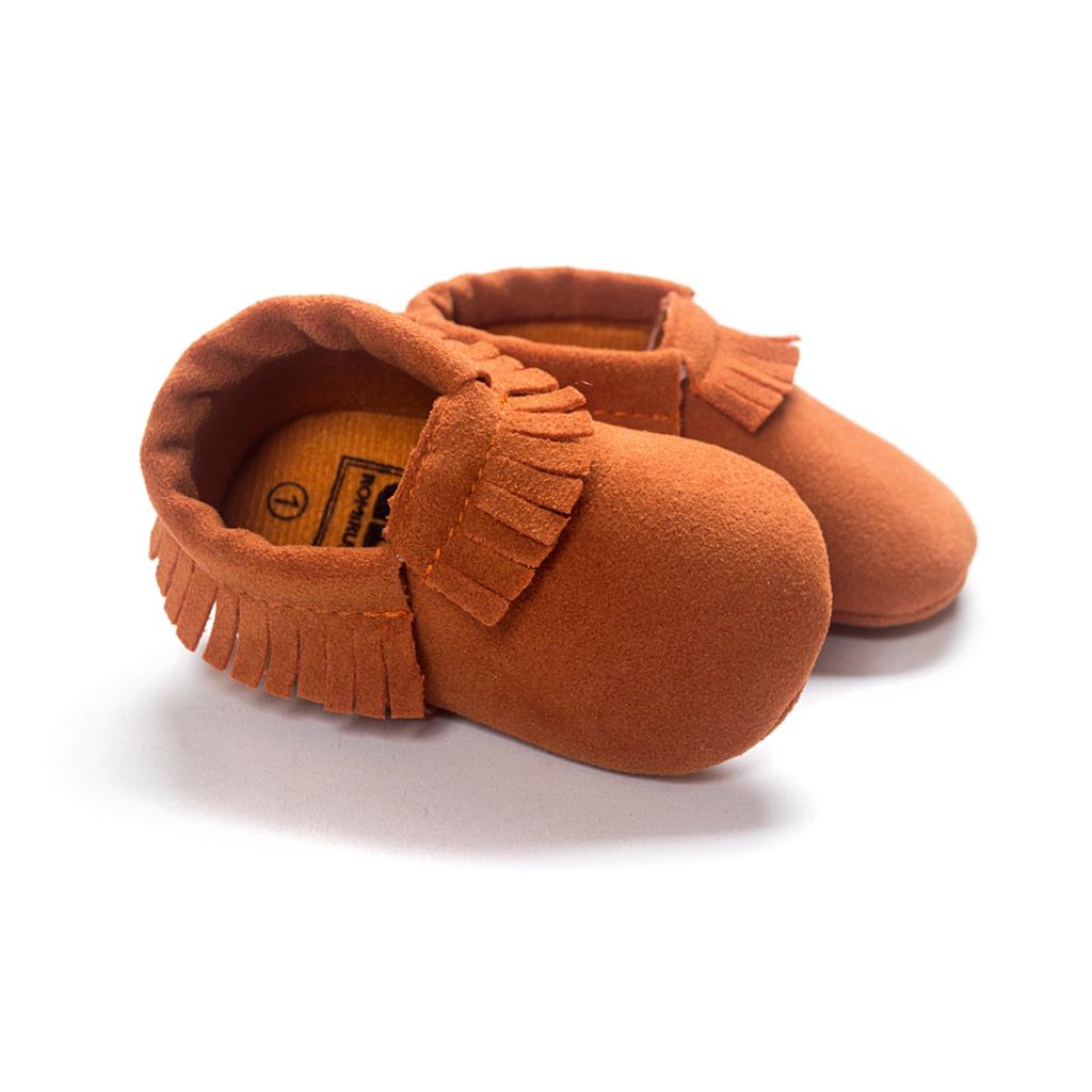 Baywell PU Suede Leather Newborn Baby Moccasins Shoes Soft Soled Non-slip Crib First Walker - Executive-Skincare