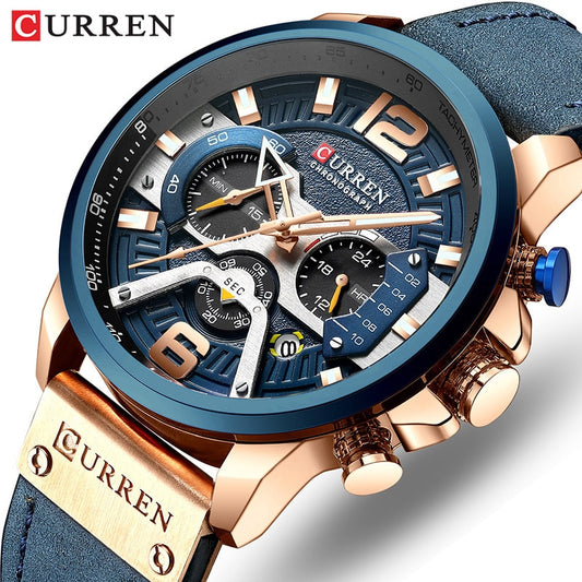 CURREN Luxury Brand Men Analog Leather Sports Watches Men&#39;s Army Military Watch Male Date Quartz Clock Relogio Masculino 2021 - Executive-Skincare