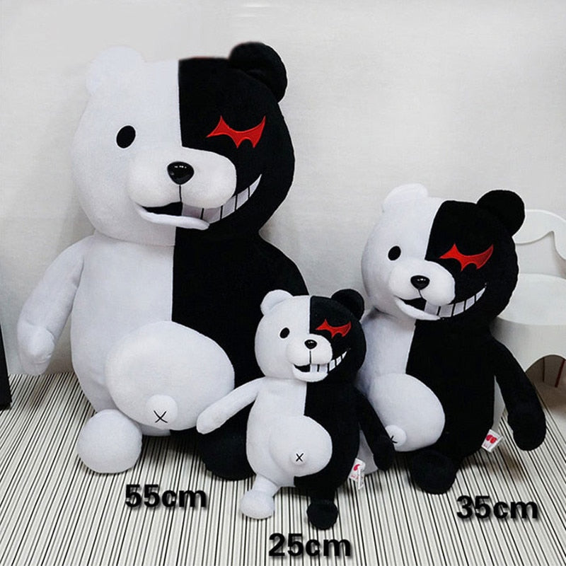 Dangan Ronpa Super Danganronpa 2 Monokuma Black &amp; White Bear Plush Toy Soft Stuffed Animal Dolls Birthday Gift for Children Kids - Executive-Skincare