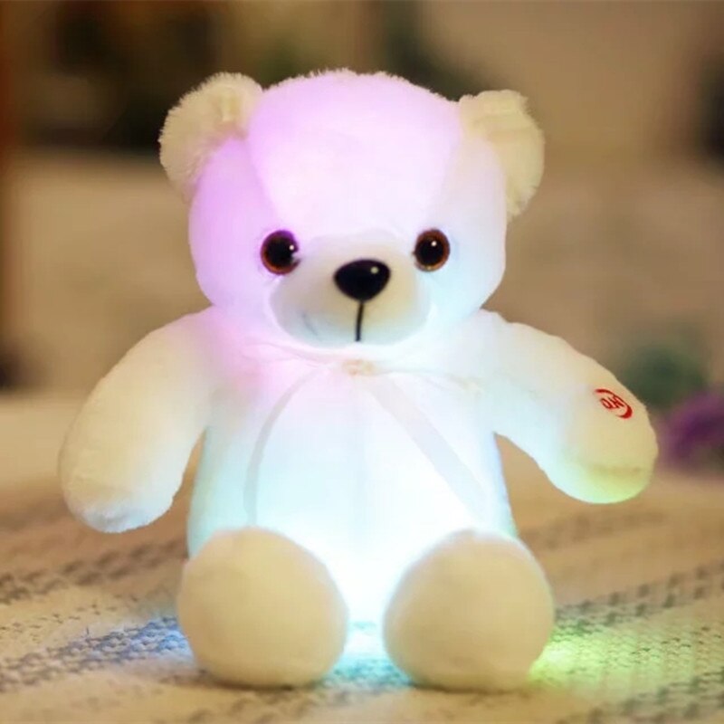 32cm Creative Luminous Bear Plush Toy Stuffed Teddy Led Light Colorful Doll Kawaii Lovely Kids Toy Girls Children Gift - Executive-Skincare