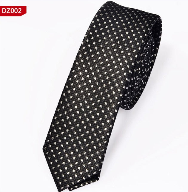 New Men&#39;s Casual Slim Ties Classic Polyester Woven Party Neckties Fashion Plaid Dots Man Neck Tie For Wedding Business Male Tie - Executive-Skincare