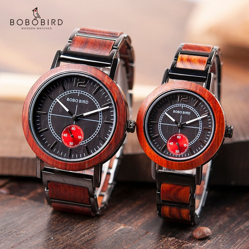 BOBO BIRD Wooden Lovers' Watches Set Top Brand Luxury Stylish Women Watch Men Great Gifts Relogio Masculino - Executive-Skincare