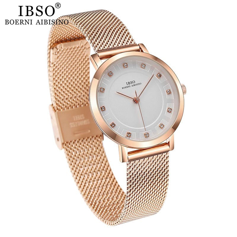 IBSO Women Quartz Watch Set Rose Gold Crystal Design Bracelet Necklace Watch Sets Female Jewelry Set Watch Lady&#39;s Wife Mom  Gift - Executive-Skincare