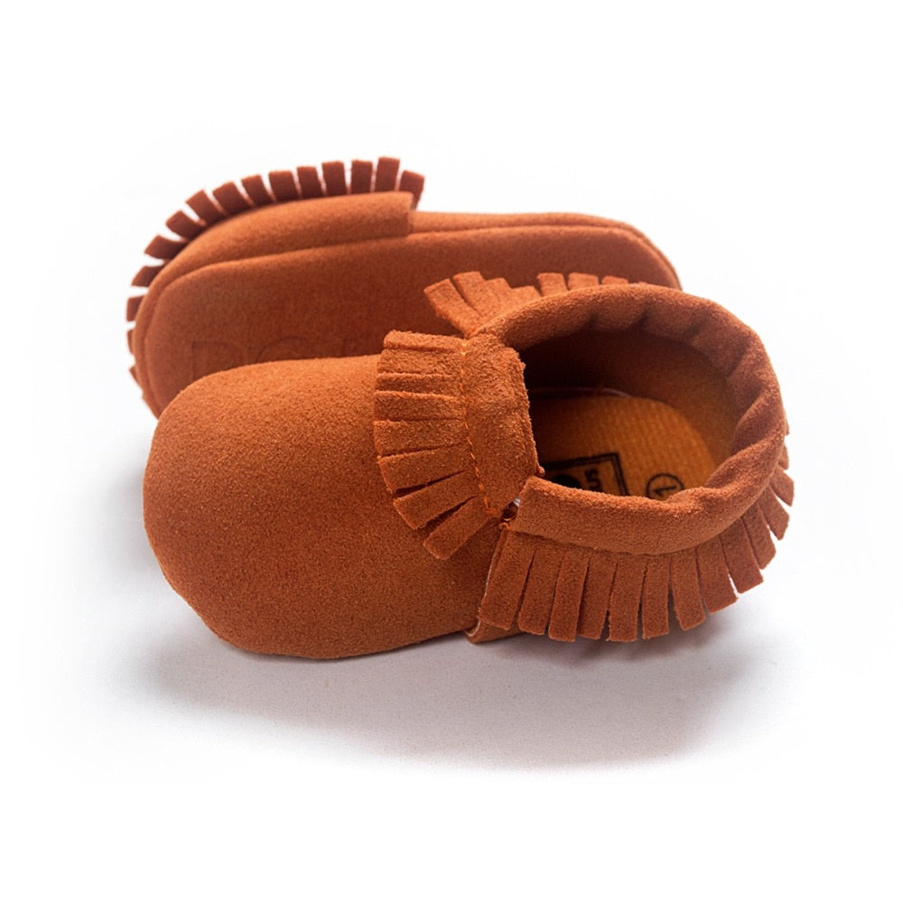 Baywell PU Suede Leather Newborn Baby Moccasins Shoes Soft Soled Non-slip Crib First Walker - Executive-Skincare