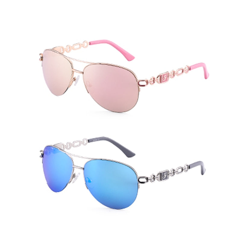 FENCHI Pink Sunglasses Women 2021 Pilot Vintage Female Sun Gasses UV 400 White Shades Zonnebril Dames Oculos Feminino De Sol - Executive-Skincare