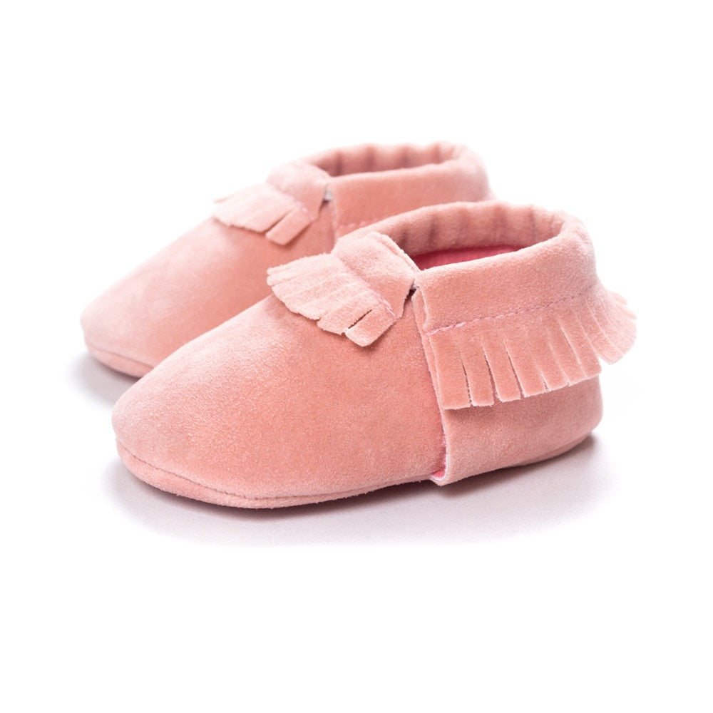 Baywell PU Suede Leather Newborn Baby Moccasins Shoes Soft Soled Non-slip Crib First Walker - Executive-Skincare