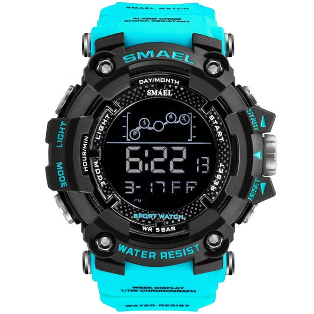 SMAEL Mens Watch Military Waterproof Sport WristWatch Digital Stopwatches For Men 1802 Military Electronic Watches Male Clock - Executive-Skincare