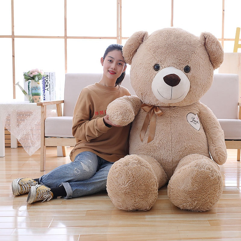 1pc 90/110cm Big baby cute Teddy bear Studded Plush toys lovely bear dolls Gifts for girls Children kids birthday Christmas gift - Executive-Skincare