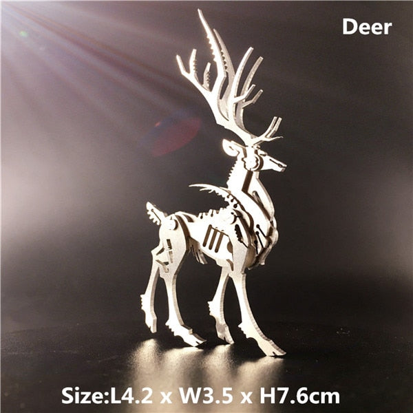 3D Metal Model Chinese Zodiac Dinosaurs western fire dragon  DIY Assembly models Toys Collection Desktop For Adult Children - Executive-Skincare