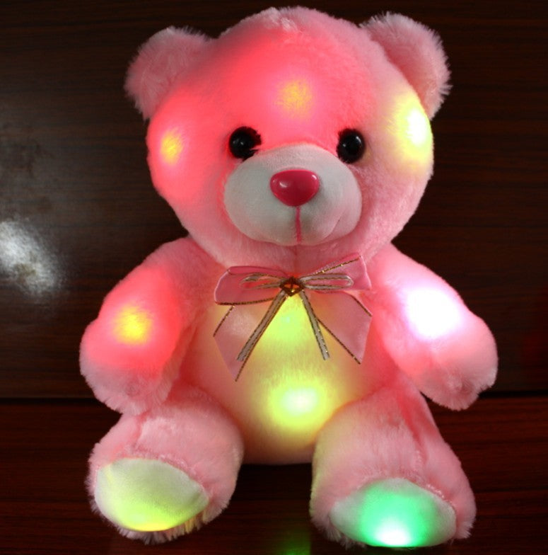 Creative Light Up LED Inductive Teddy Bear Stuffed Animals Plush Toy Colorful Glowing Teddy Bear Nice Gift for Girl. - Executive-Skincare