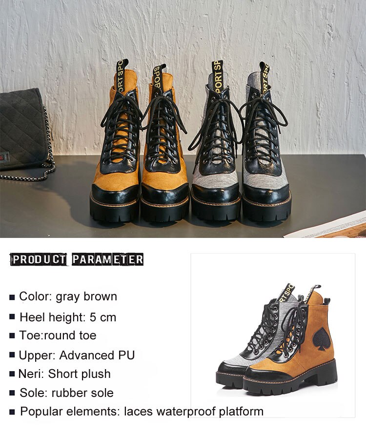 Fashion Motorcycle Boot Women Winter Shoes Ankle Boots Short Plush - Executive-Skincare