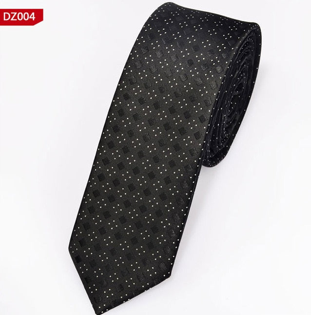 New Men&#39;s Casual Slim Ties Classic Polyester Woven Party Neckties Fashion Plaid Dots Man Neck Tie For Wedding Business Male Tie - Executive-Skincare