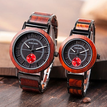 BOBO BIRD Wooden Lovers' Watches Set Top Brand Luxury Stylish Women Watch Men Great Gifts Relogio Masculino - Executive-Skincare