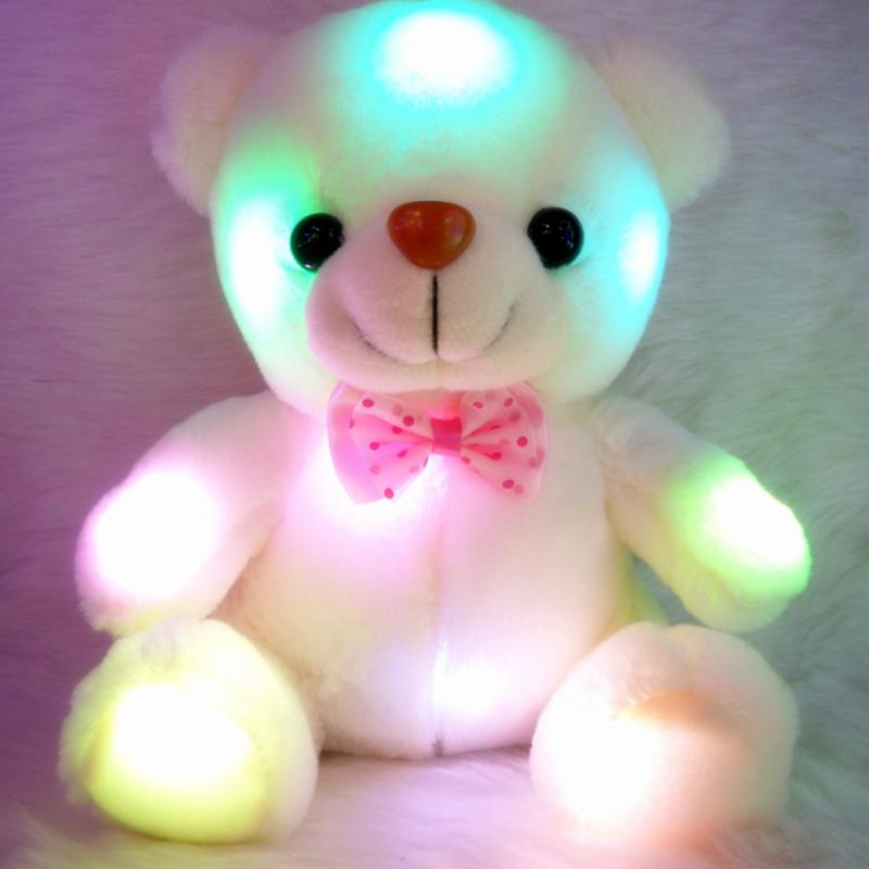 20cm New Arrival Colorful Glowing Teddy Bear Luminous Plush Toys LED Bear Stuffed Teddy Bear Lovely Gifts for Kids - Executive-Skincare