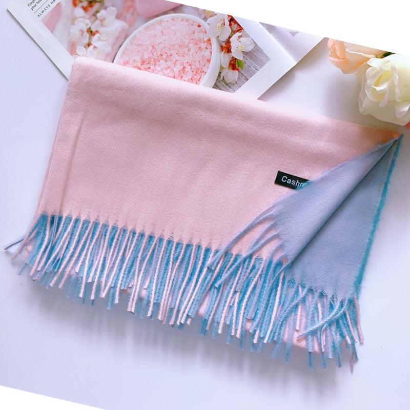 200*70cm Fashion Autumn Winter Warm Cashmere Scarf Dot Pattern Long Tassels Women Thicken Wrap Shawl Lady muffler Wool Pashmina - Executive-Skincare