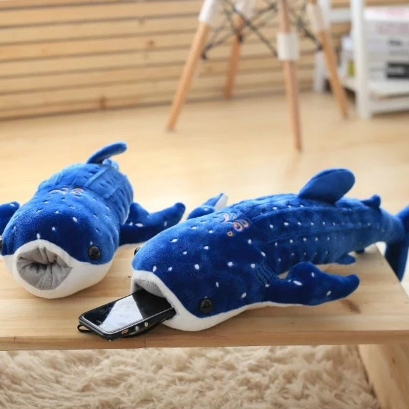 150cm Large Size Soft Shark Plush Toy Big Creative Blue Whale Stuffed Soft Shark Sea Fish Plush Pillow Lovely Children Baby Do - Executive-Skincare