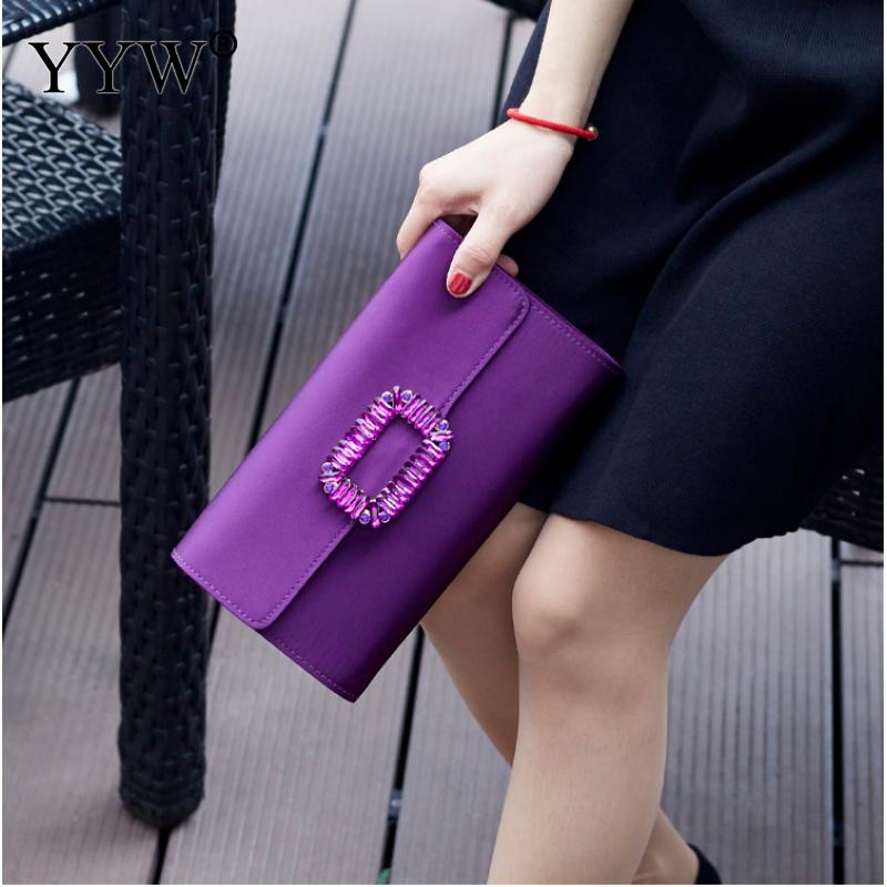 Satin Polyester Evening Clutches And Purse Women Vintage High Quality Rhinestone Box Bag Clutch With Chain Party Shoulder Bags - Executive-Skincare