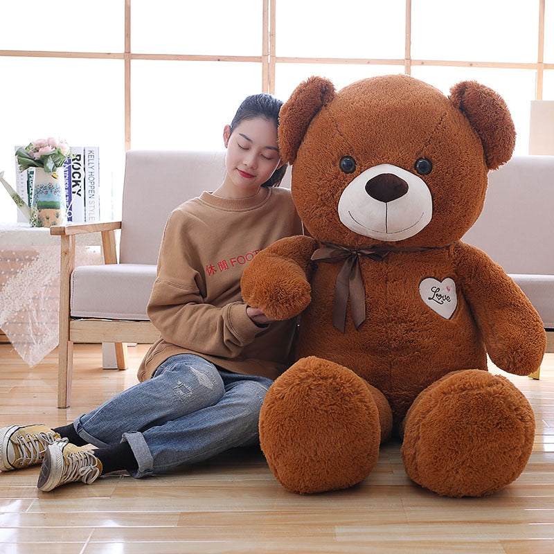 1pc 90/110cm Big baby cute Teddy bear Studded Plush toys lovely bear dolls Gifts for girls Children kids birthday Christmas gift - Executive-Skincare