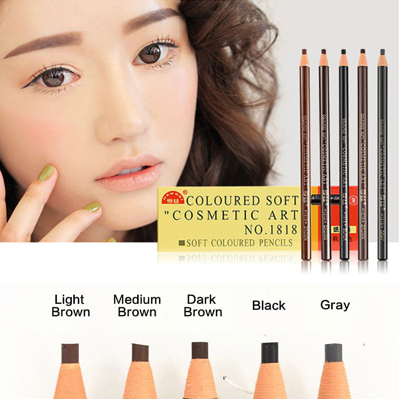 5pcs/Set Eyebrow Pencil Makeup Eyebrow Enhancers Cosmetic Art Waterproof Tint Stereo Types Coloured Beauty Tools Free Shipping - Executive-Skincare