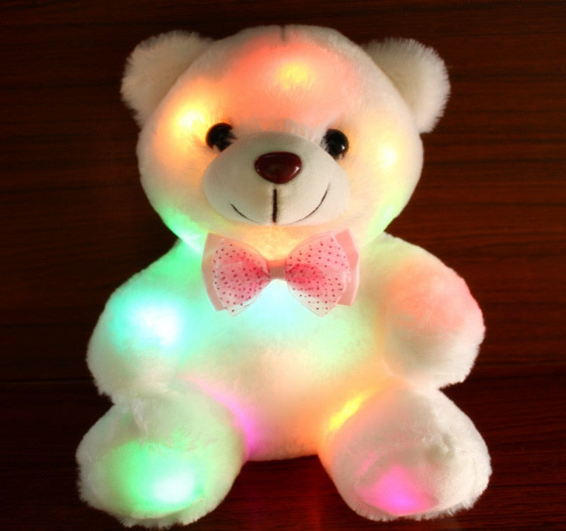 Creative Light Up LED Inductive Teddy Bear Stuffed Animals Plush Toy Colorful Glowing Teddy Bear Nice Gift for Girl. - Executive-Skincare