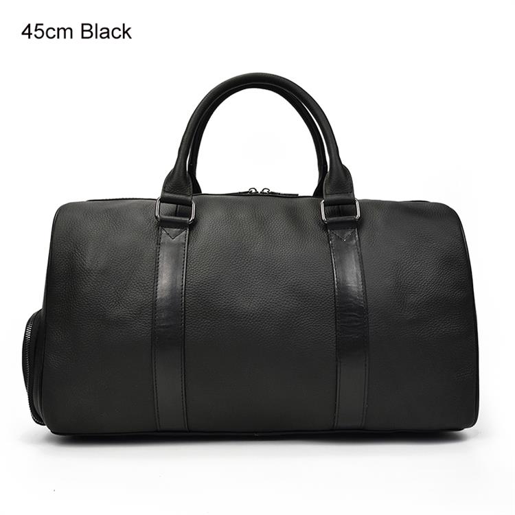 Luxury Genuine Leather Men Women Travel Bag Cow Leather Carry On Luggage Bag Travel Shoulder Bag Male Female Weekend Duffle Bag - Executive-Skincare