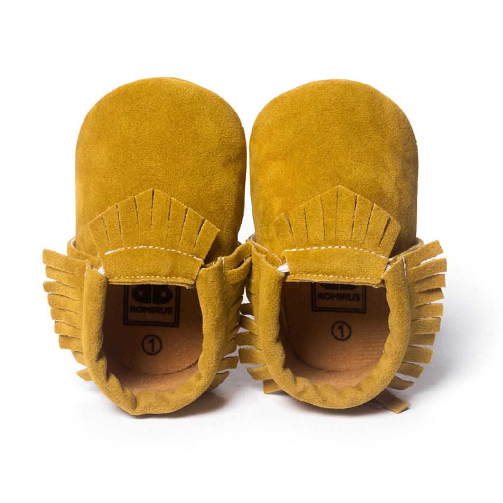 Baywell PU Suede Leather Newborn Baby Moccasins Shoes Soft Soled Non-slip Crib First Walker - Executive-Skincare