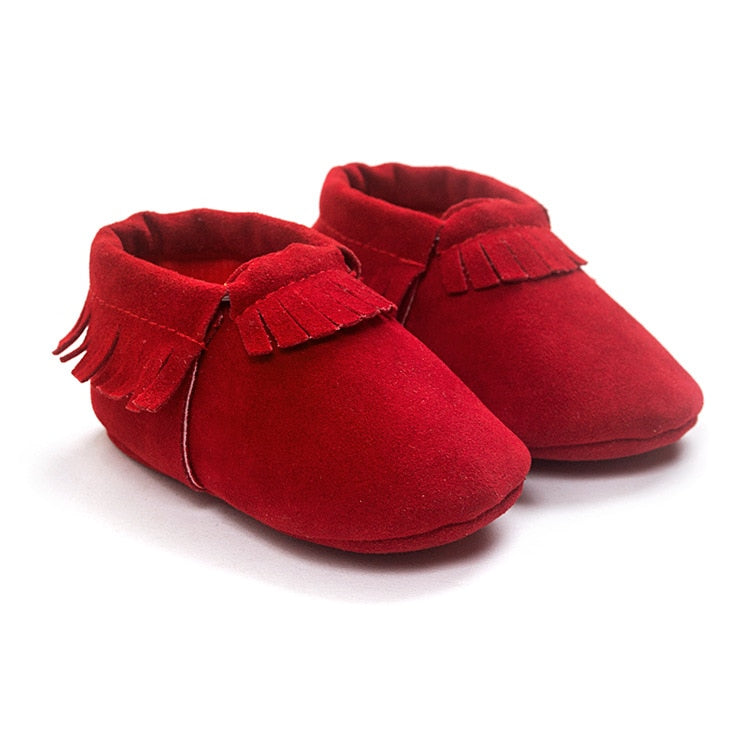 Baywell PU Suede Leather Newborn Baby Moccasins Shoes Soft Soled Non-slip Crib First Walker - Executive-Skincare