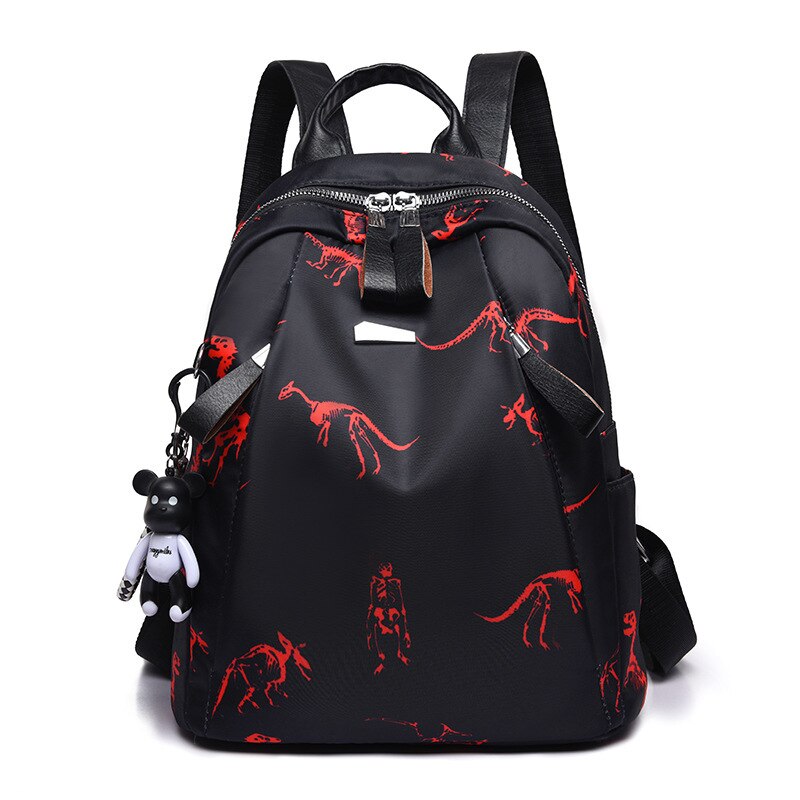 Anti-thief Feather Print Backpack Female Oxford Cloth Waterproof Travel Casual Schoolbag  Brand Ladies Large Capacity Backpack - Executive-Skincare