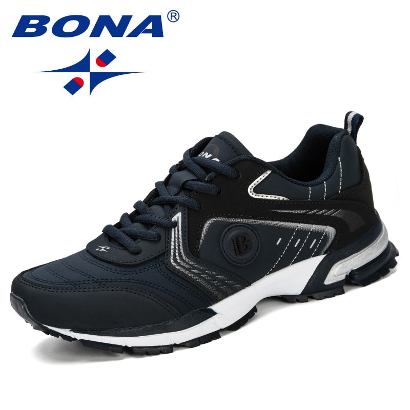 BONA Running Shoes Men Fashion Outdoor Light Breathable Sneakers Man Lace-Up Sports Walking Jogging Shoes Man Comfortable - Executive-Skincare