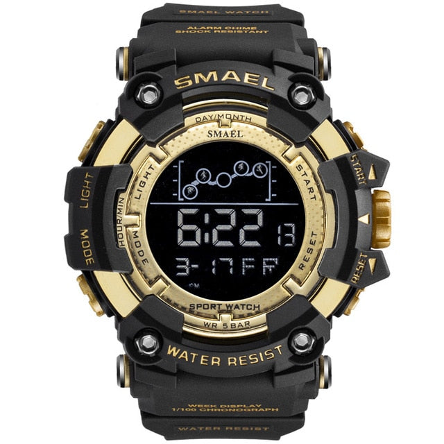 SMAEL Mens Watch Military Waterproof Sport WristWatch Digital Stopwatches For Men 1802 Military Electronic Watches Male Clock - Executive-Skincare