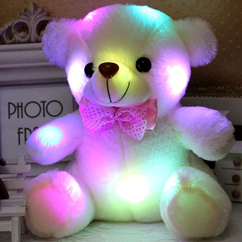 20cm New Arrival Colorful Glowing Teddy Bear Luminous Plush Toys LED Bear Stuffed Teddy Bear Lovely Gifts for Kids - Executive-Skincare