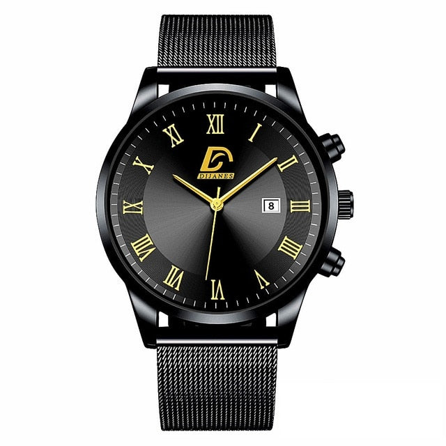 2022 Luxury Fashion Mens Minimalist Watches Luxury Stainless Steel Mesh Belt Quartz Watch Men Business Casual Clock reloj hombre - Executive-Skincare