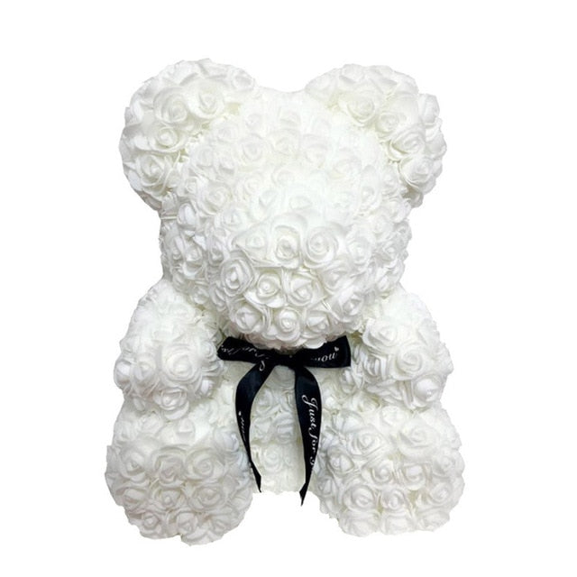 40cm rose teddy bear flower artificial handmade eternal rose bear valentine&#39;s day anniversary bridal baptism wedding mother&#39;s da - Executive-Skincare