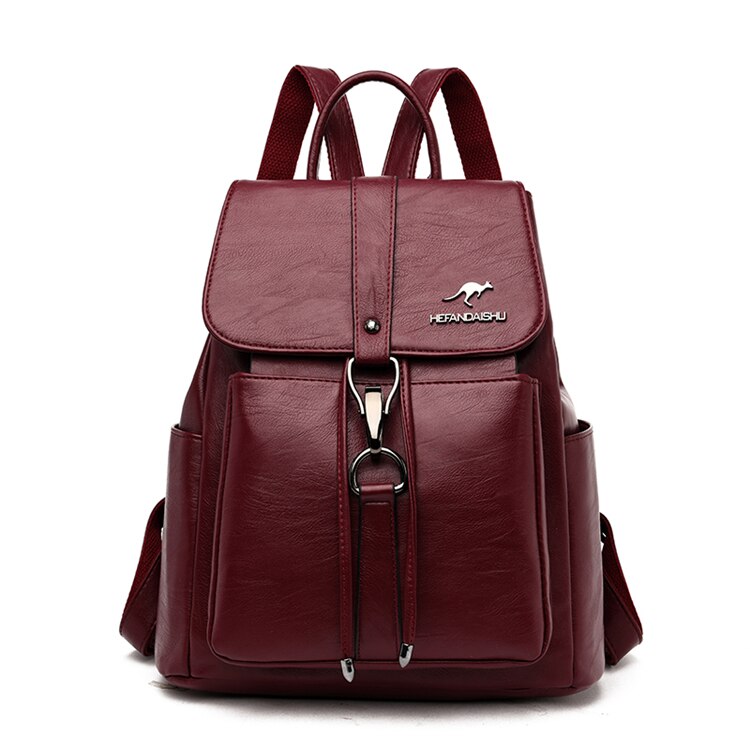 New Luxury Women Backpack Vintage Travel Soft Leather Backpack Large Capacity Bookbag High Quality School Bags for Teenage Girls - Executive-Skincare