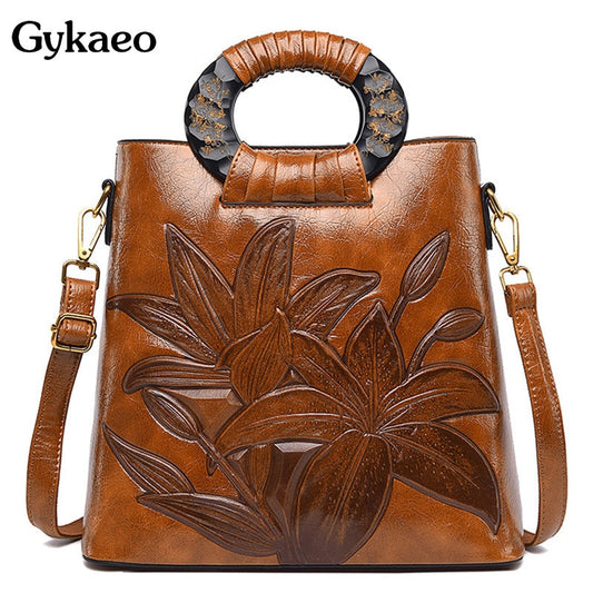 High Quality Women Handbag Floral Luxury Handbags Women Bags Designer Fashion Tote Bag Ladies PU Leather Crossbody Shoulder Bag - Executive-Skincare