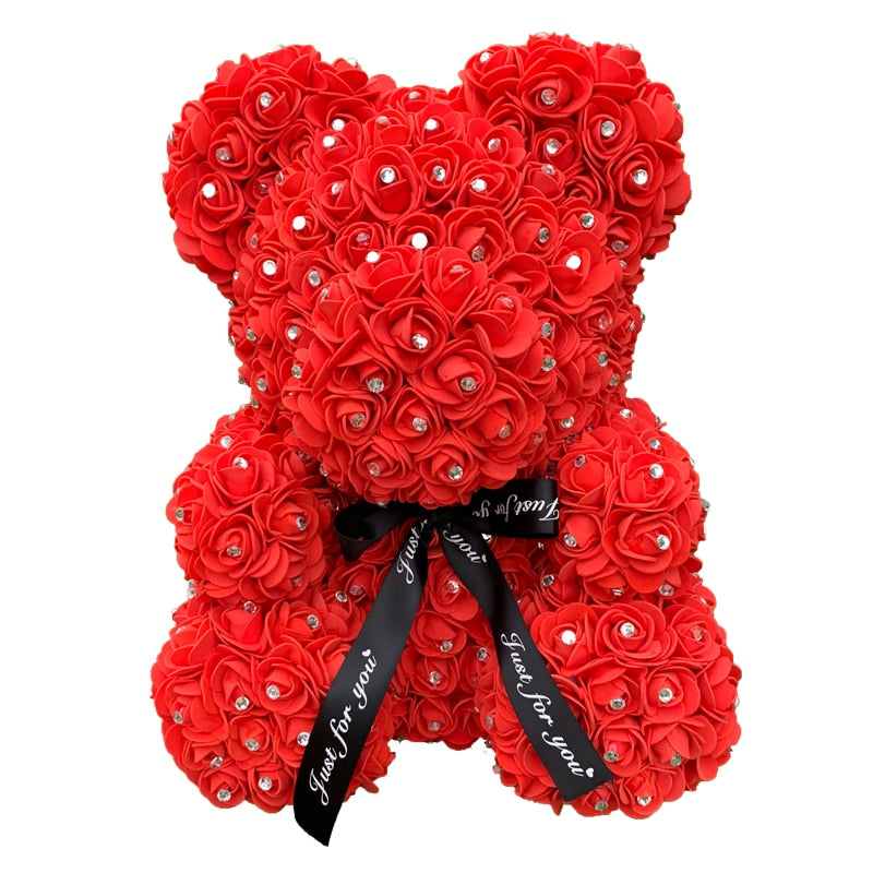 Drop shipping Valentine&#39;s Gifts Diamond Teddy Rose Bears 40cm Artificial Flower Bears For Girls Christmas Gifts - Executive-Skincare