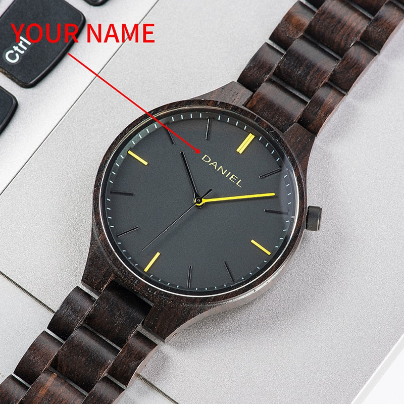 Cuatomize Name BOBO BIRD Wood Watch Men Top Luxury Brand Wristwatches Male Clock in Wooden Gift box Marriage anniversary gift - Executive-Skincare