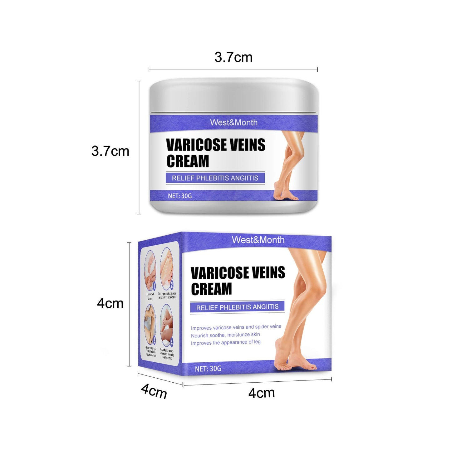 Effective Varicose Veins Relief Cream Relieve Vasculitis Phlebitis Spider Pain Treatment Ointment Medical Plaster Body Care 30g - Executive-Skincare