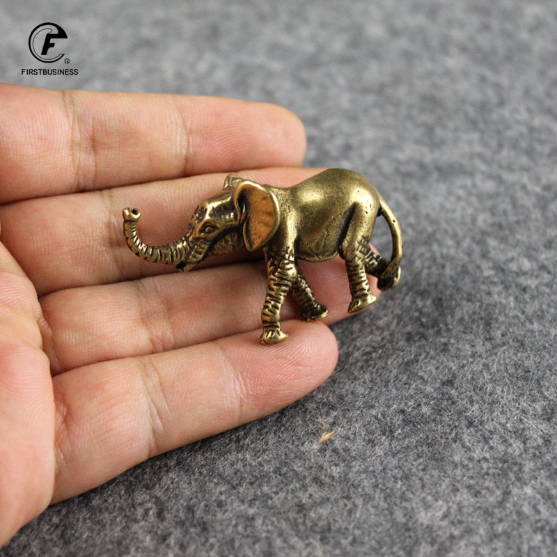 Everyday Collection Lucky Elephant Figurines Solid Copper Animal Ornaments Home Decor Tabletop Decoration Souvenir Crafts Gifts - Executive-Skincare