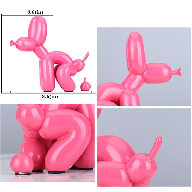 Creative Poop Balloon Dog Statue Home Decoration  Modern nordic Cute Animal Resin Art Sculpture Crafts Desktop Decors Ornaments - Executive-Skincare