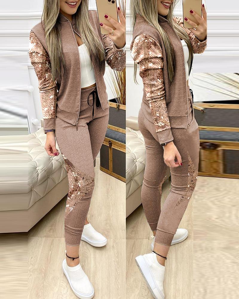 Trend Leopard 2 Two Piece Set Women Outfits Activewear Zipper Top Leggings Women Matching Set Tracksuit Female Outfits for Women - Executive-Skincare