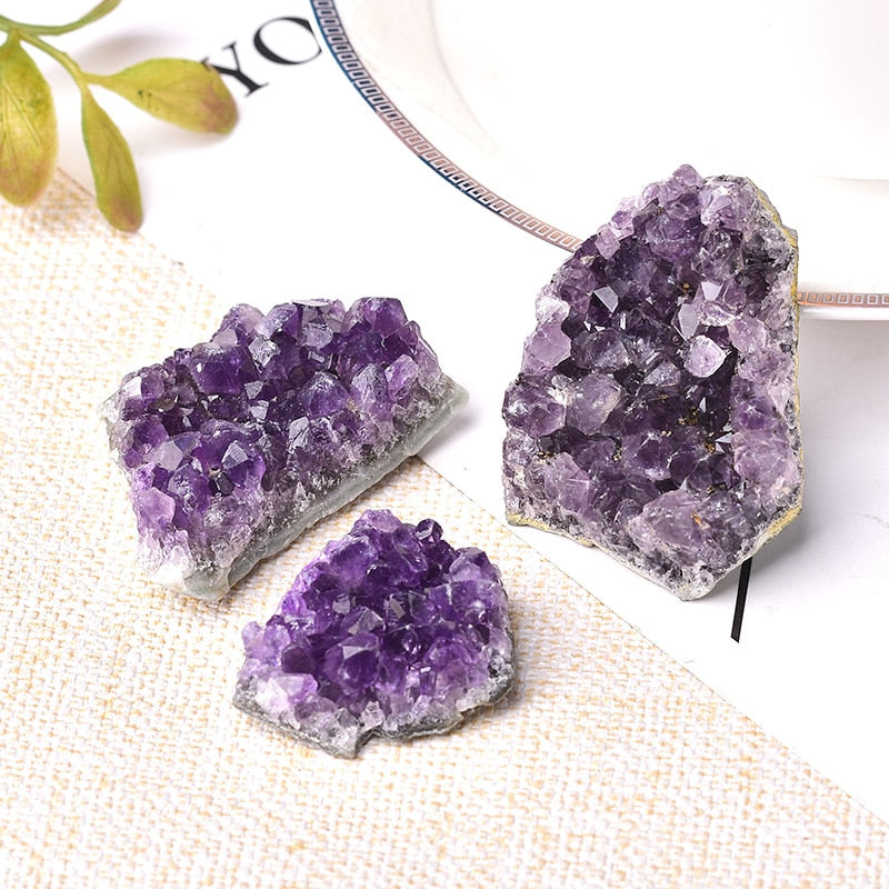 1PC Natural Amethyst Crystal Cluster Quartz Raw Crystals Healing Stone Decoration Ornament Purple Feng Shui Stone Ore Mineral - Executive-Skincare